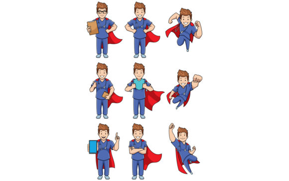 A Cartoon Nurse Set for Your Next Custom Embroidery Project